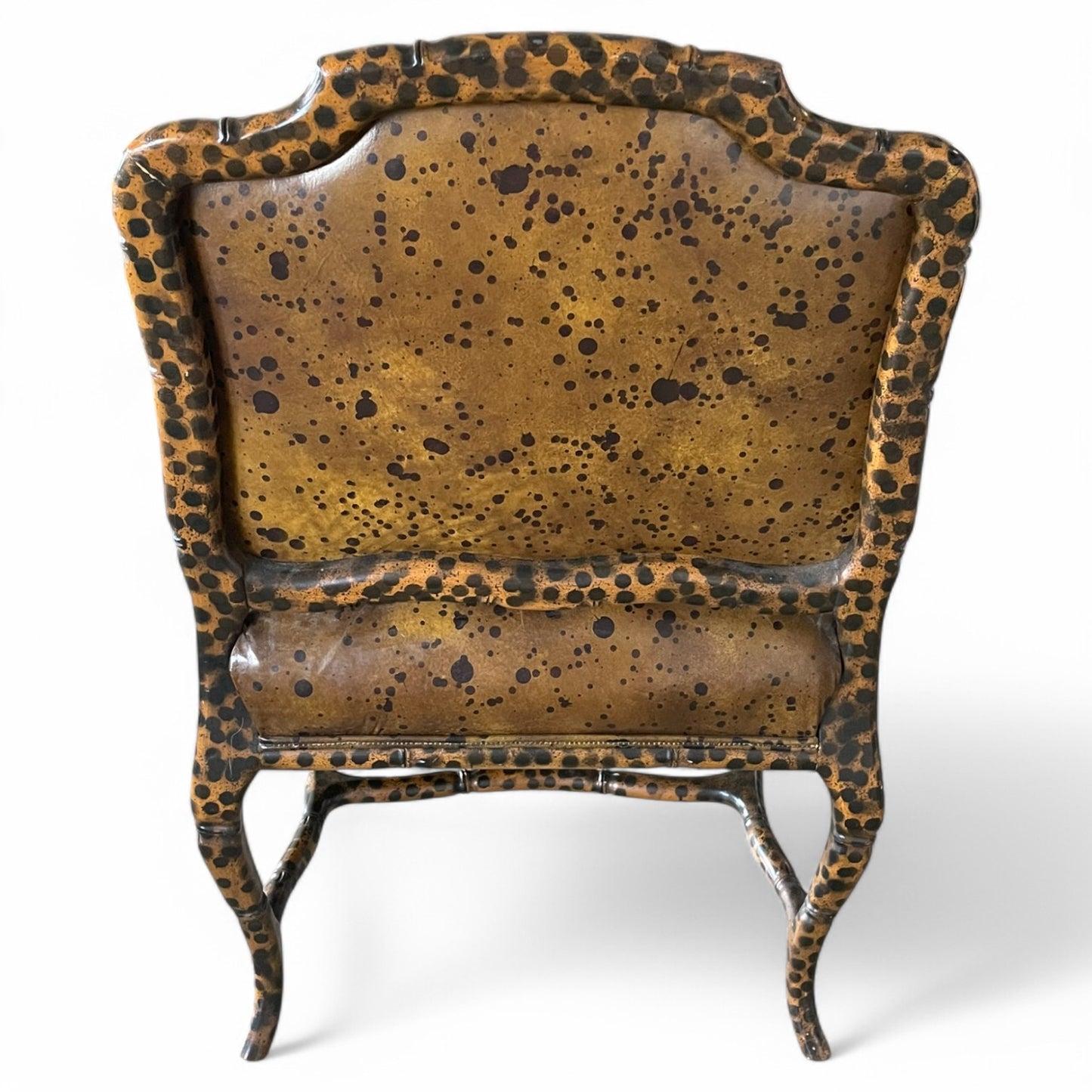 Antique Mottled Leather Accent Chair