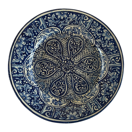 Blue and White Majolica Platter, 21"