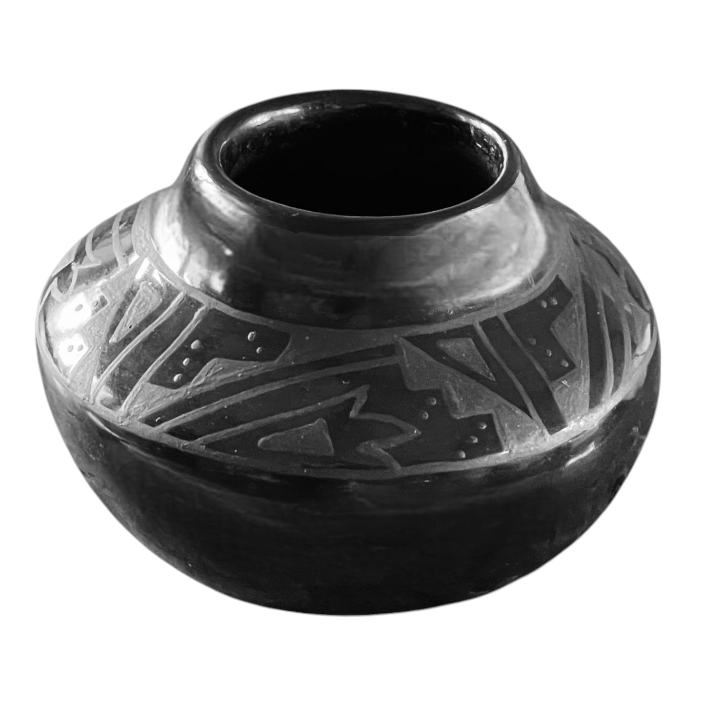 Santa Clara Black-on-Blackware Jug by Celestina Naranjo